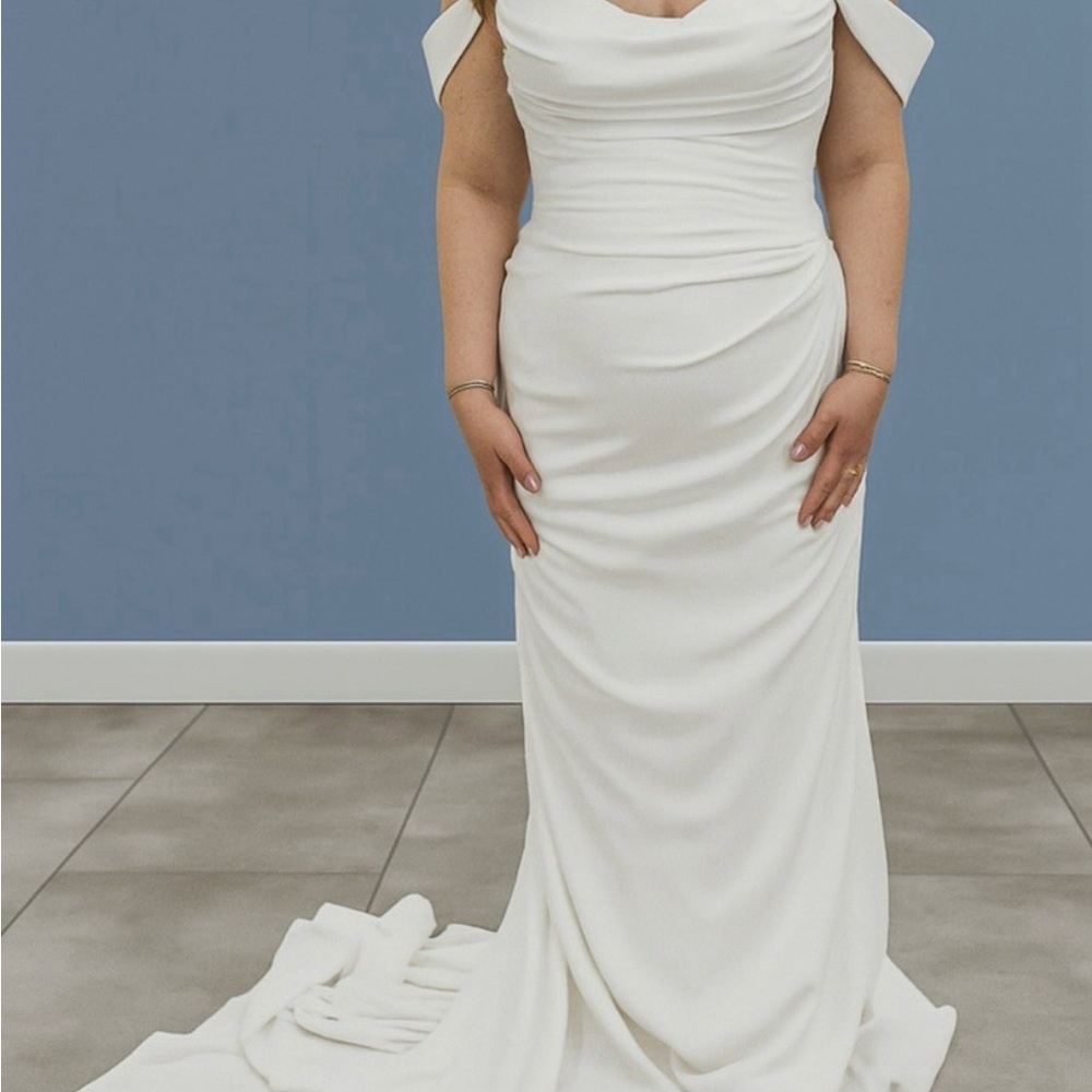 Elegant White Draped Gown
